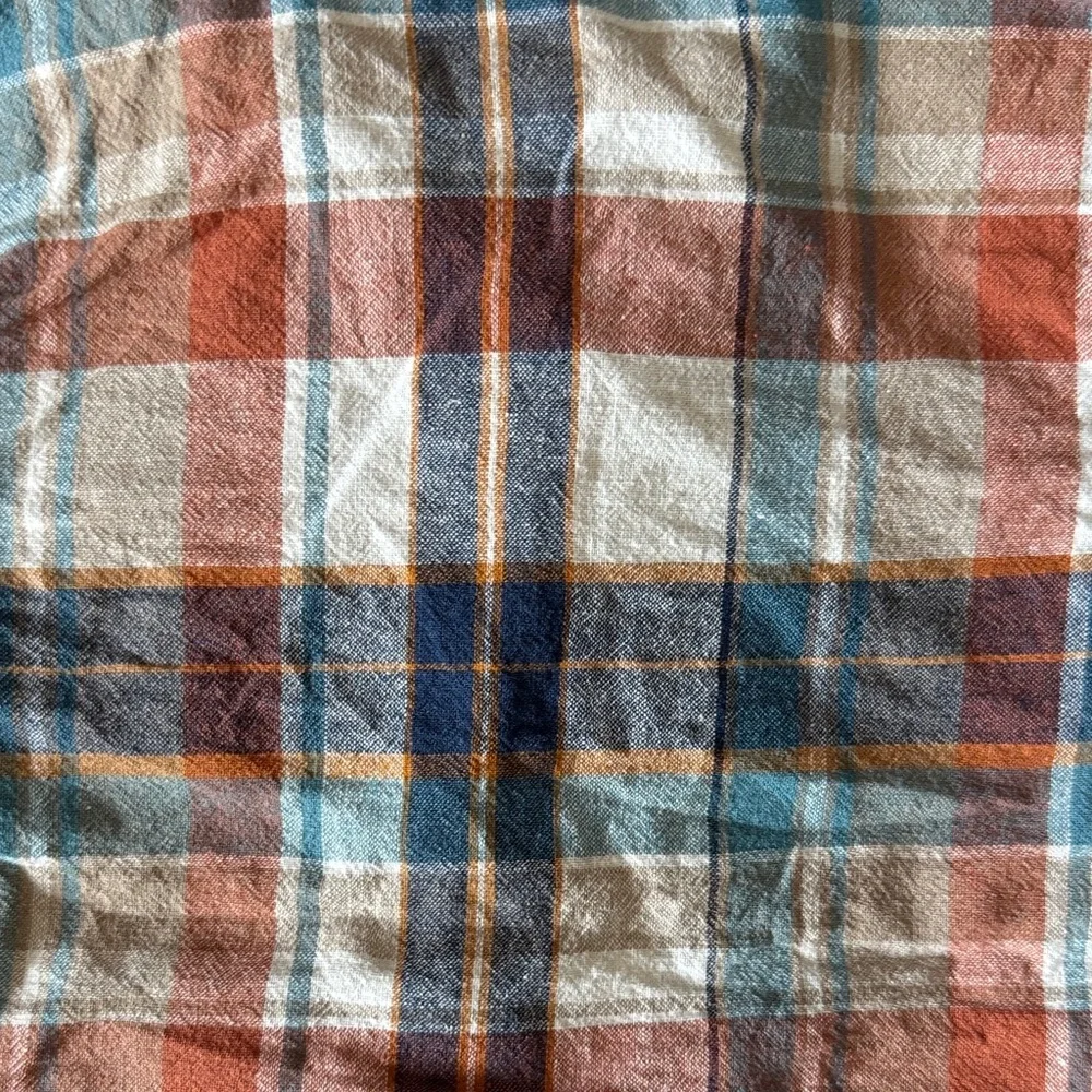Old Navy Workwear-Pocket Linen-Blend Plaid Shirt | 12-18M